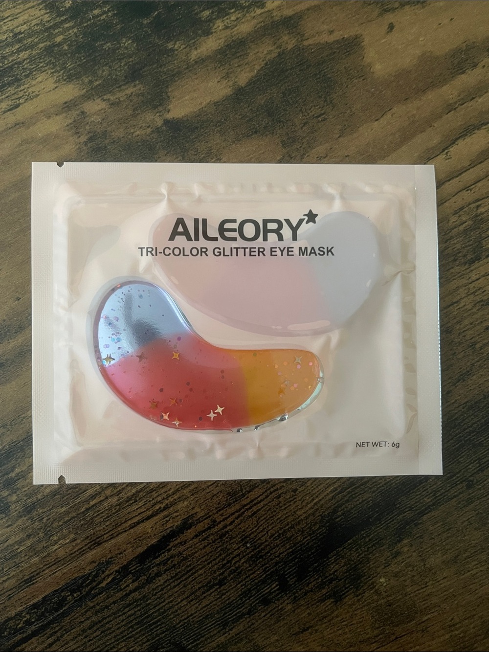 AILEORY Tri-Color Glitter Eye Mask - Pink/Blue/Gold